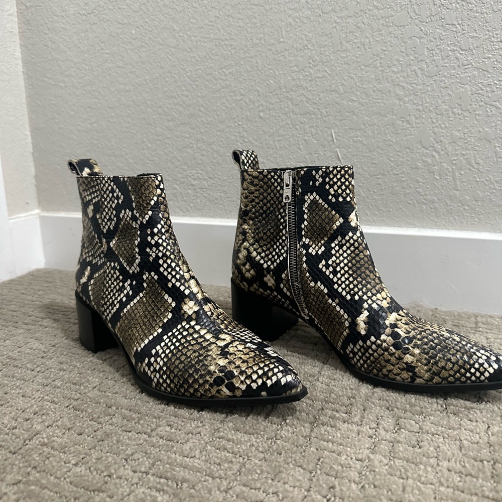 Everlane Snakeskin Pattern Ankle Boots